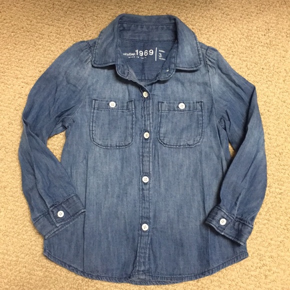 girl denim button down shirt